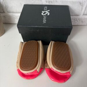 Yosi Samra Samara Foldable Ballet Flat in Beige and Pink Size 7 NIB